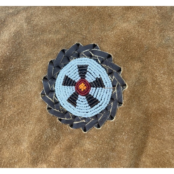 Cocobee Cowboy Western Suede Leather Jacket With Beadwork Tan Men's‎ 5XL - Picture 10 of 10